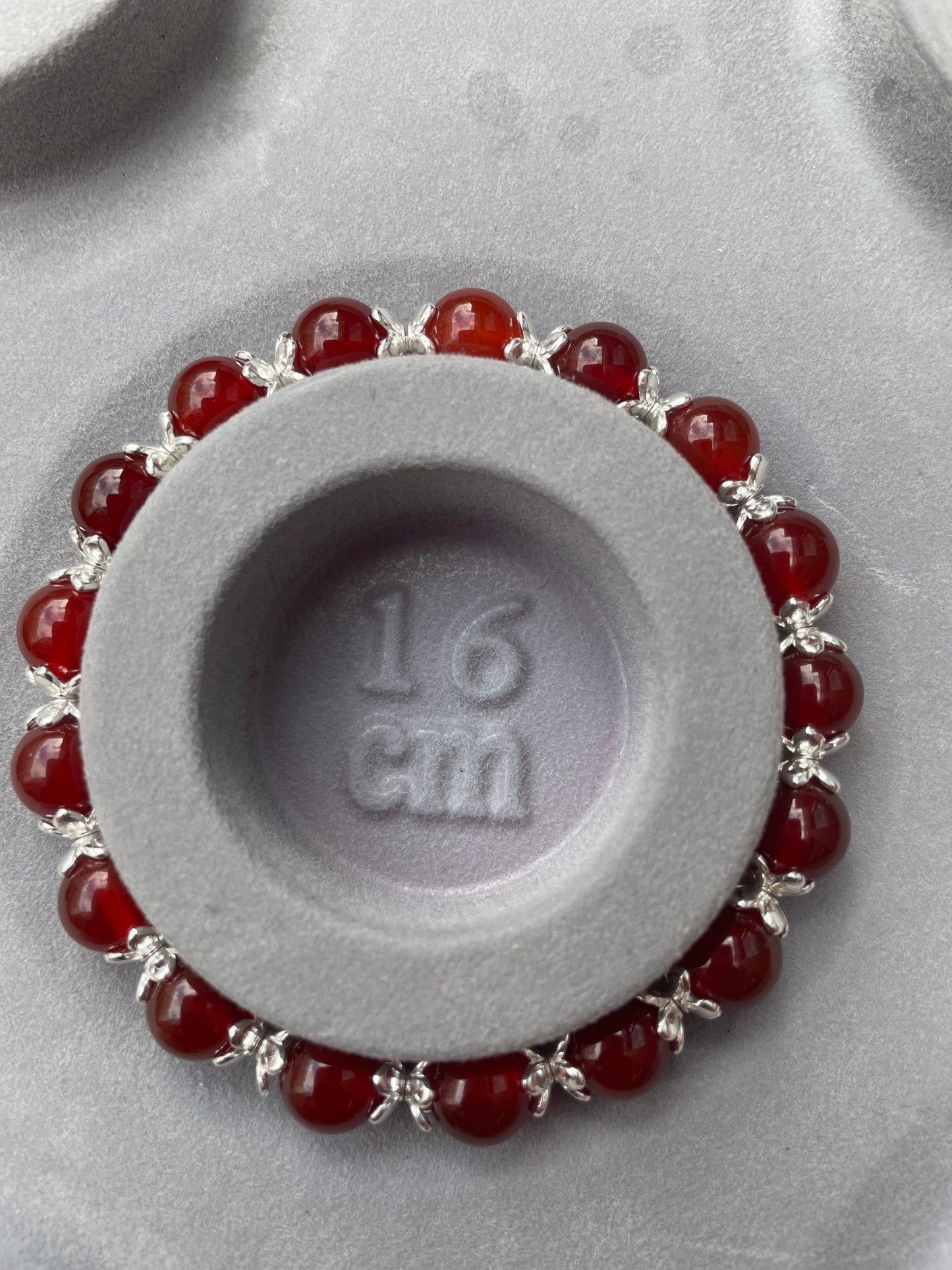 Carnelian and sliver flower spacer’s