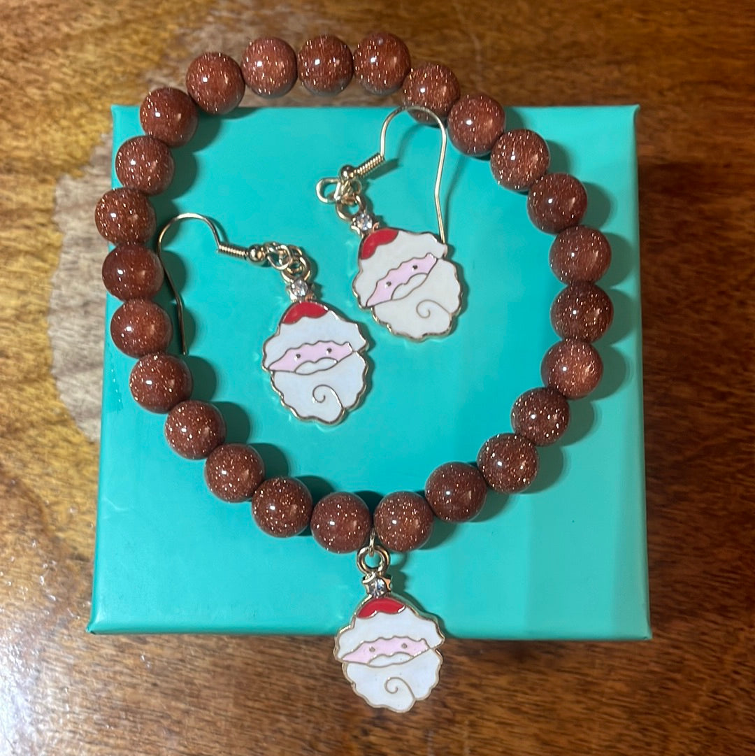 Christmas earring and bracelet set