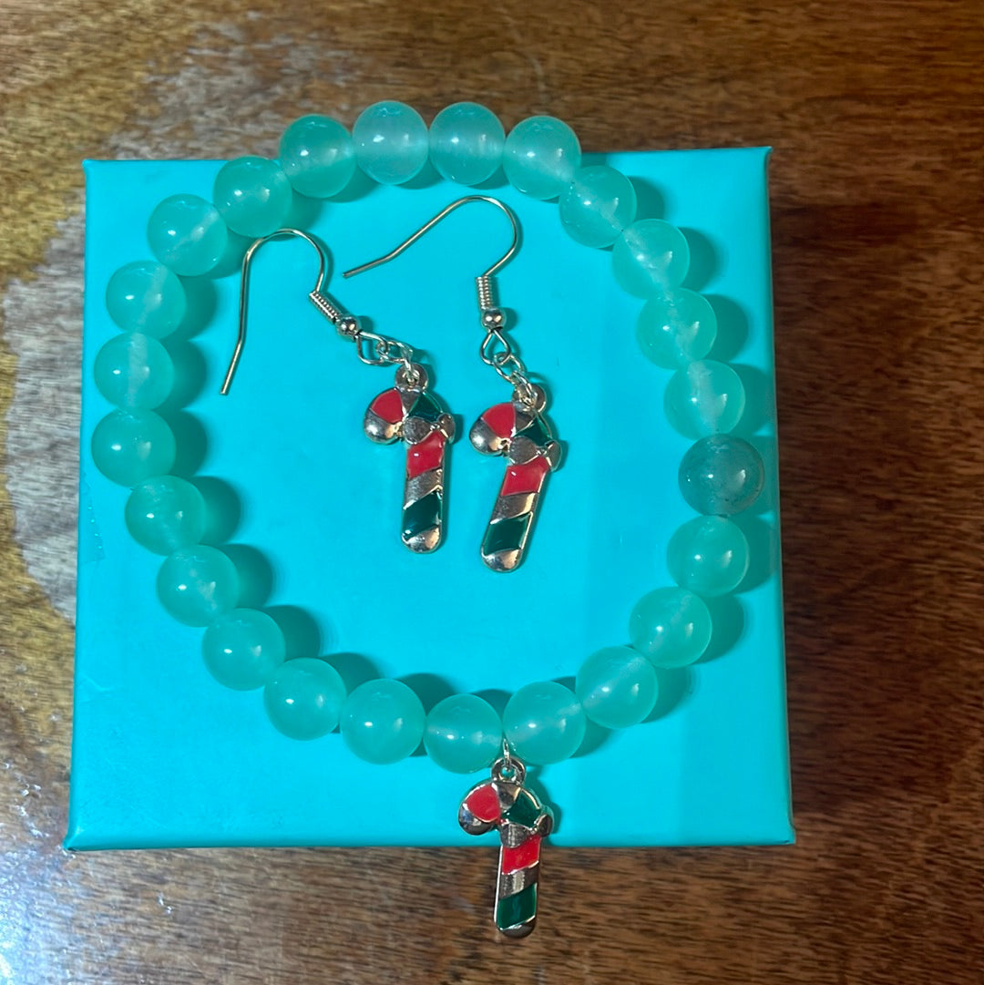 Christmas earring and bracelet set