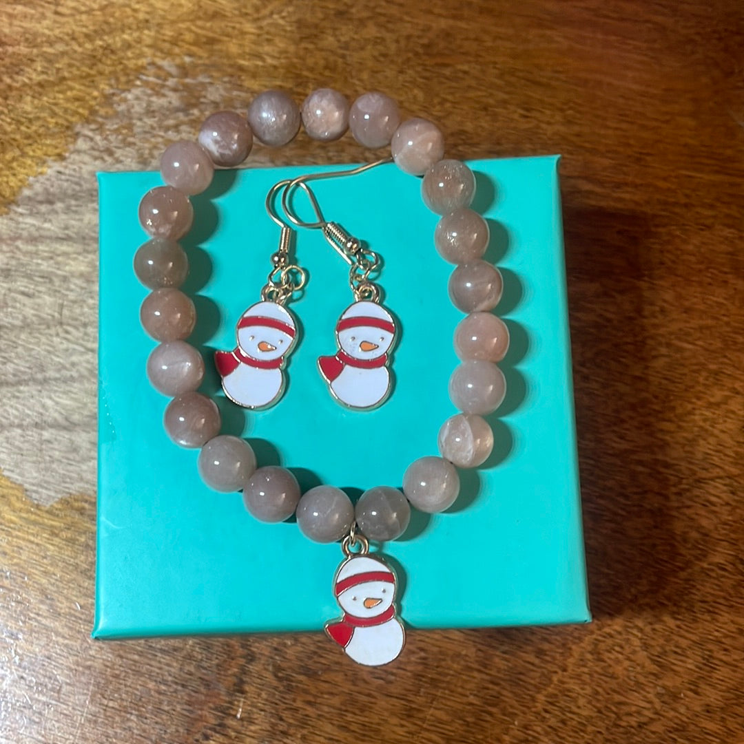 Christmas earring and bracelet set