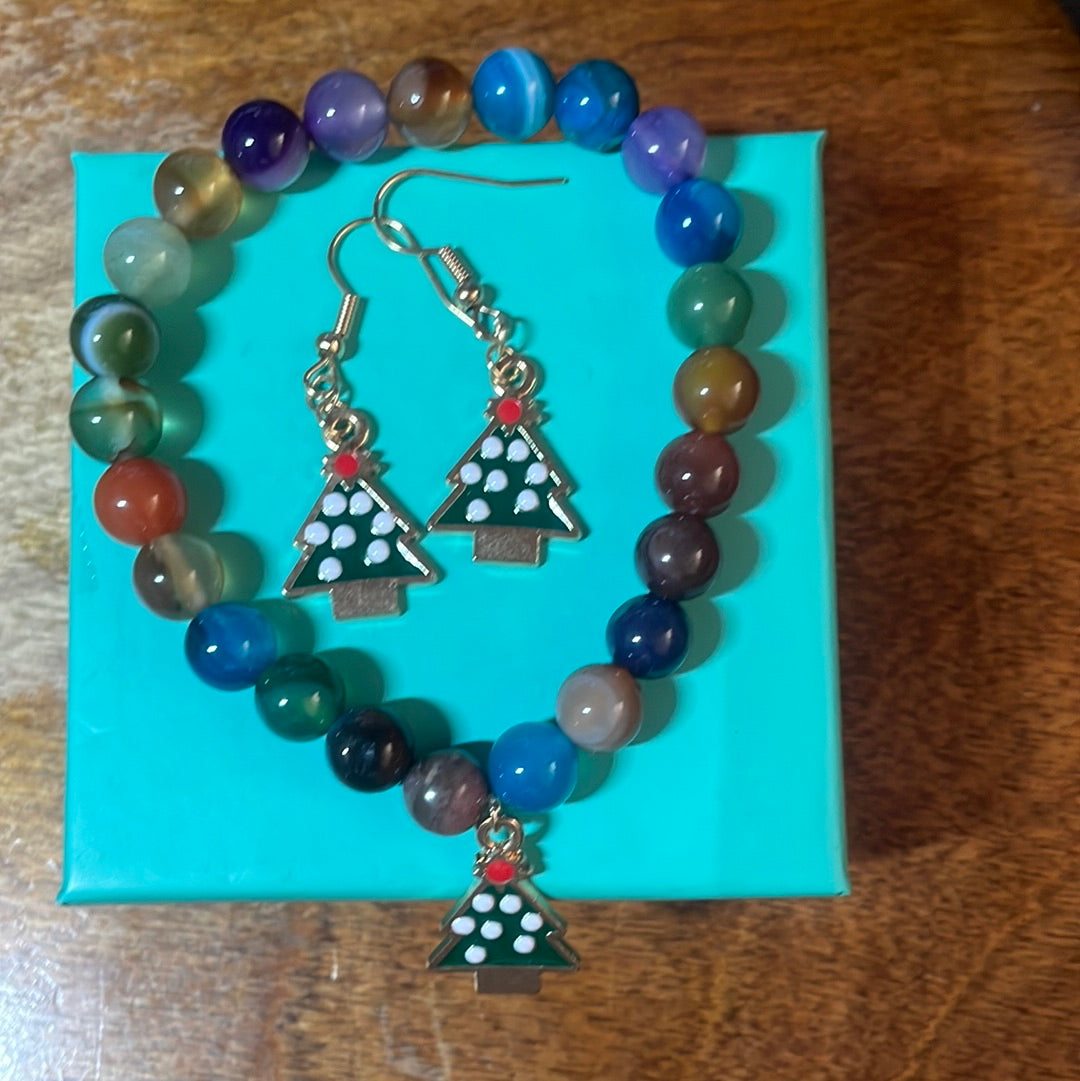 Christmas earring and bracelet set