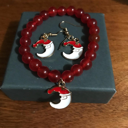 Christmas earring and bracelet set