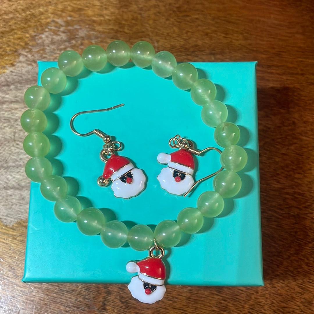 Christmas earring and bracelet set