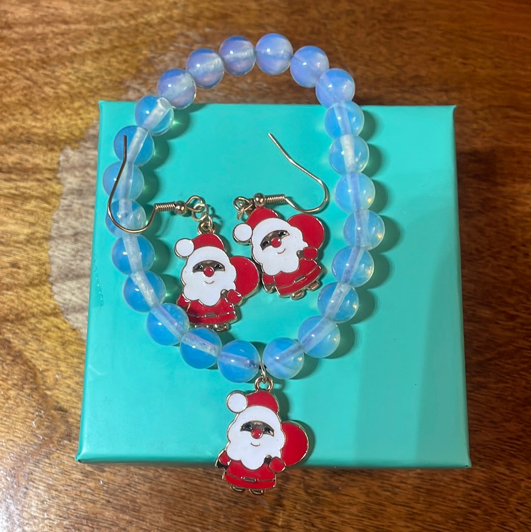 Christmas earring and bracelet set